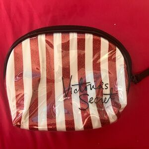 Victoria's Secret Glittery Red and White Pouch